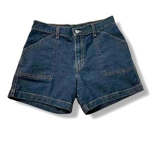 Levis Jean Camp Shorts Flap Pockets Blue Size 10 Y2K
